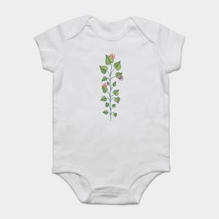 Cute Bugs Eat Green Plant Nature Lover Baby Bodysuit